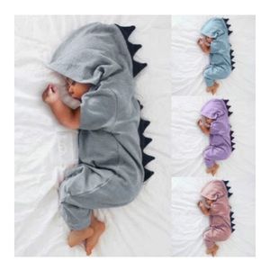 Infant Dinosaur hooded romper